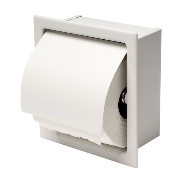 Alfi Brand ALFI brand ABTPC77-W White Matte Stainless Steel Recessed Toilet Paper Holder with Cover ABTPC77-W - main